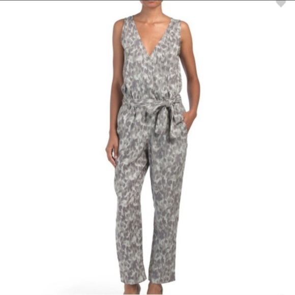 Anthropologie Pants - Anthro Cloth & Stone Animal Print Jumpsuit Gray XS
